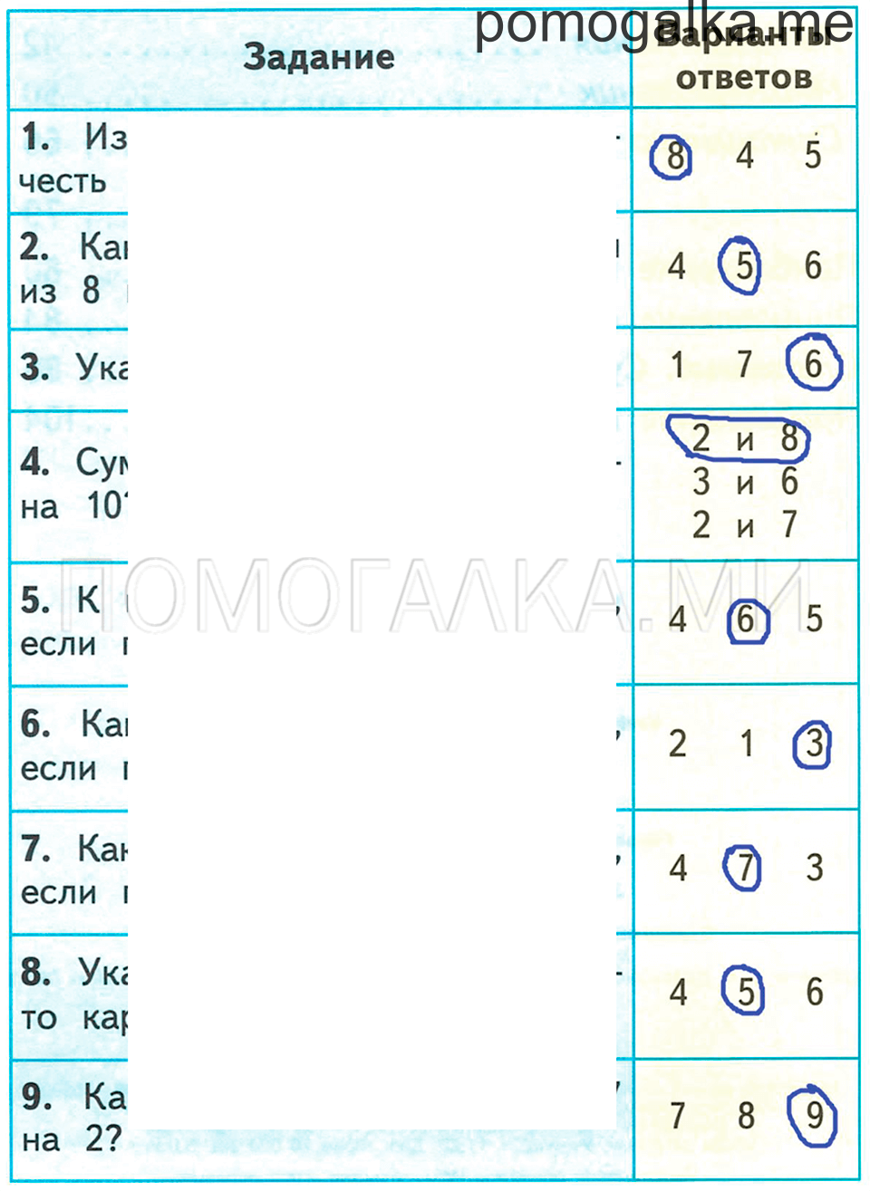 Часть 1. Страница 127. Проверим себя. Тест. Вариант №2 — решение 1