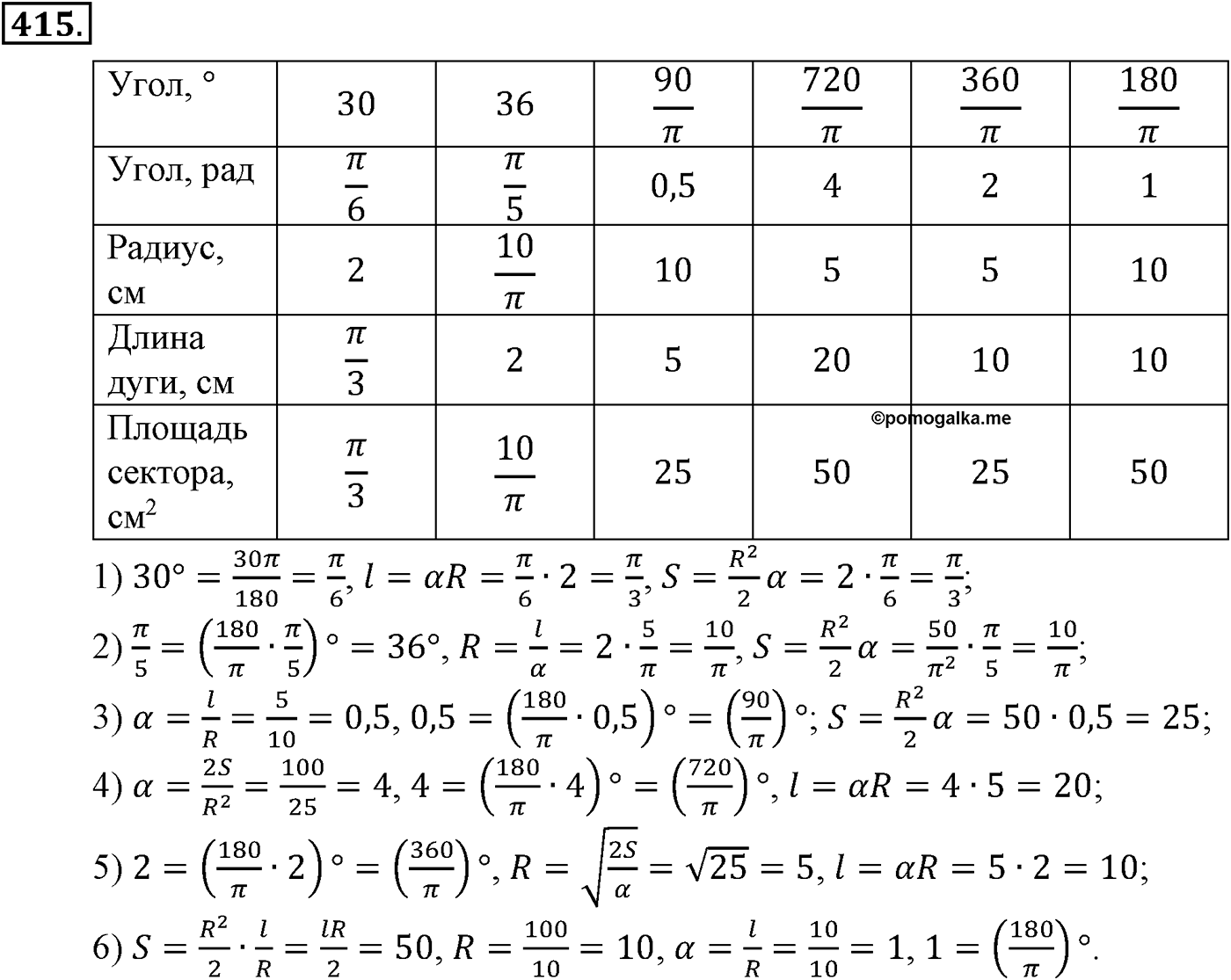 Глава V. Тригонометрические формулы. Номер №415 — решение 1