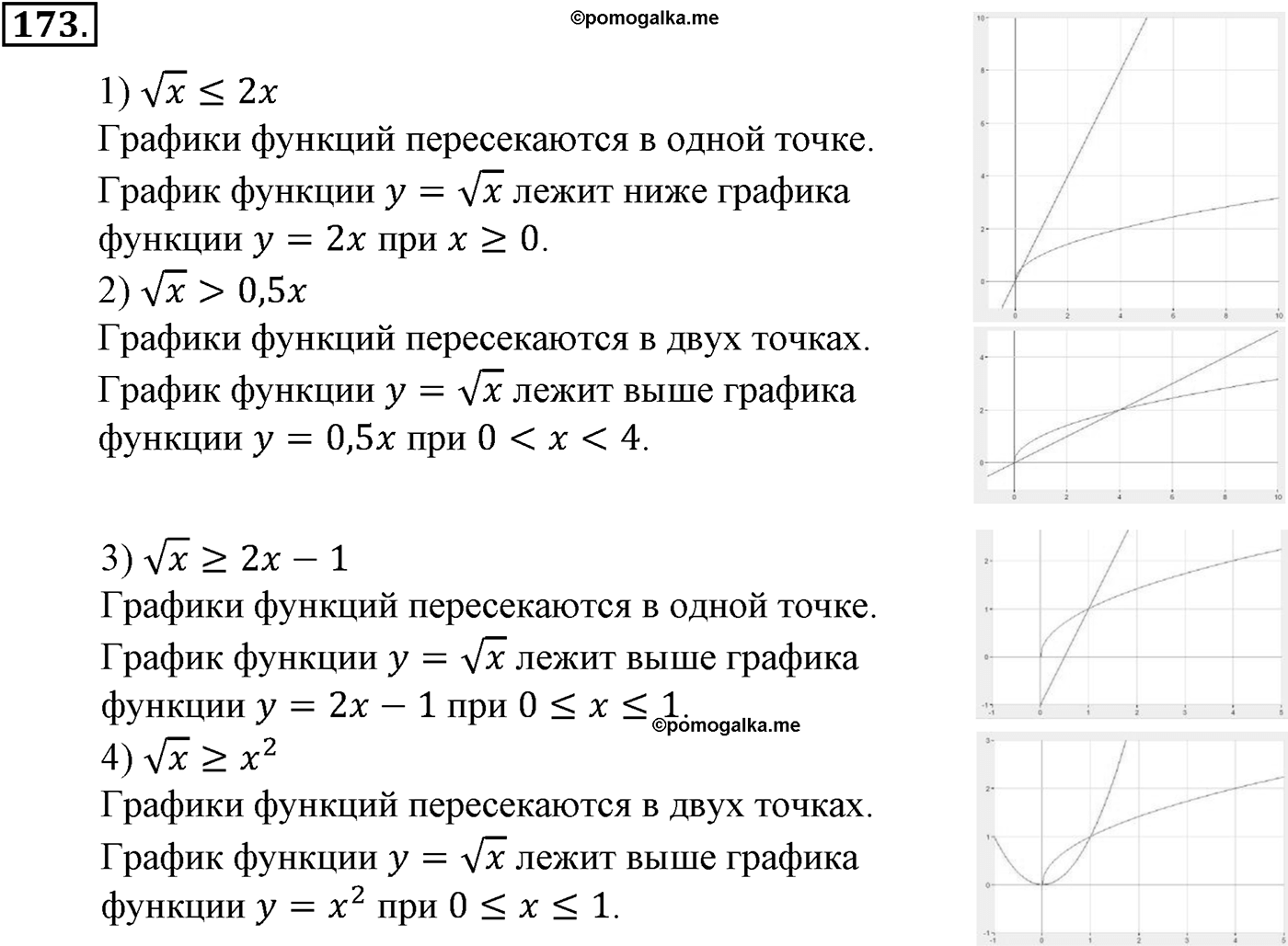 Глава II. Степенная функции. Номер №173 — решение 1