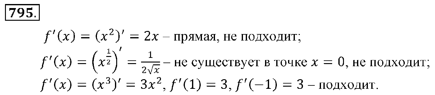 Глава VIII. Производная и её геометрический смысл. Номер №795 — решение 1
