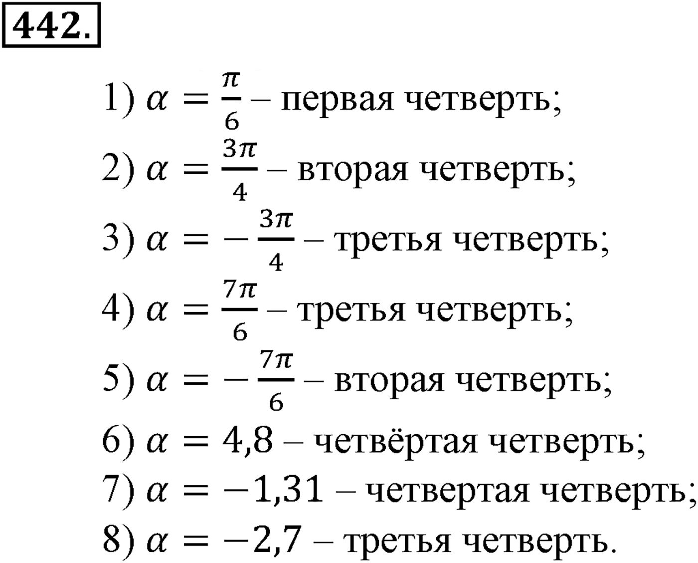 Глава V. Тригонометрические формулы. Номер №442 — решение 1