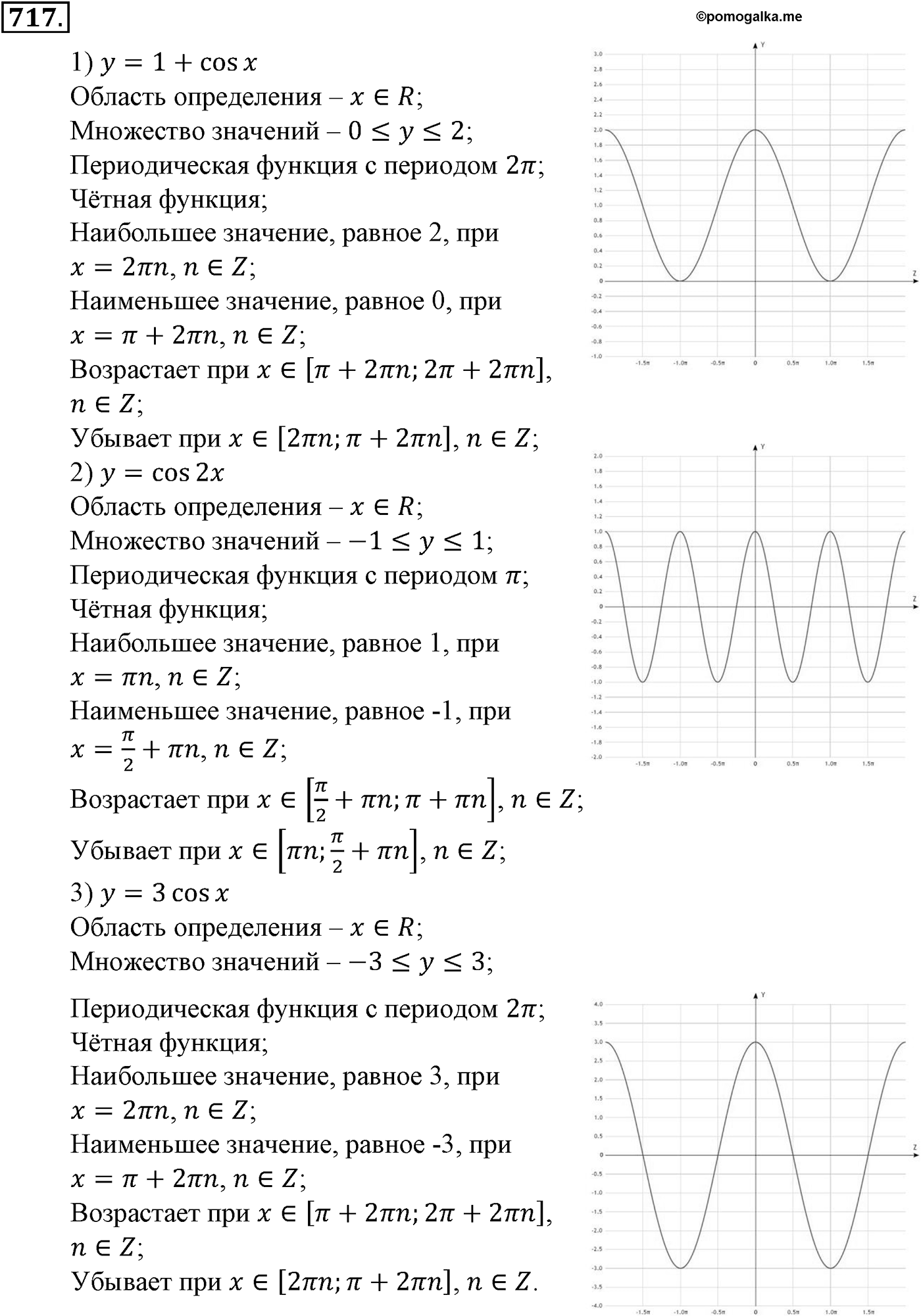 Глава VII. Тригонометрические функции. Номер №717 — решение 1