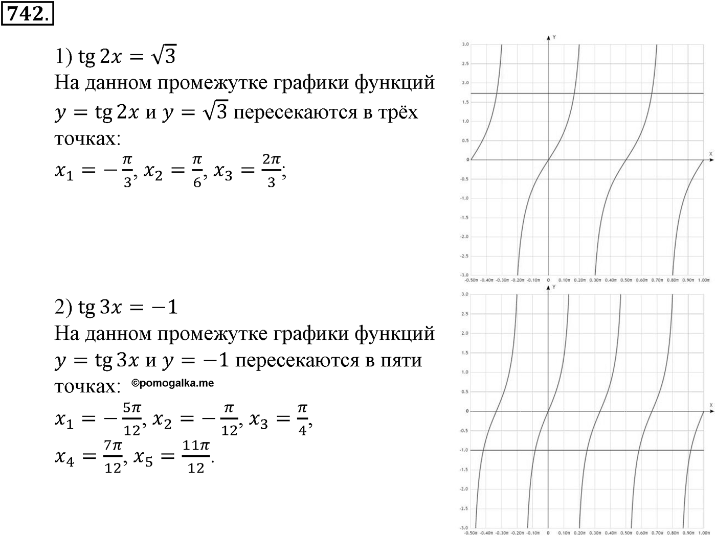 Глава VII. Тригонометрические функции. Номер №742 — решение 1
