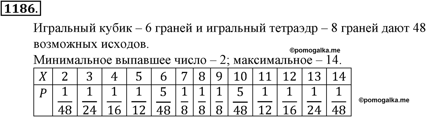 Глава XIII. Статистика. Номер №1186 — решение 1