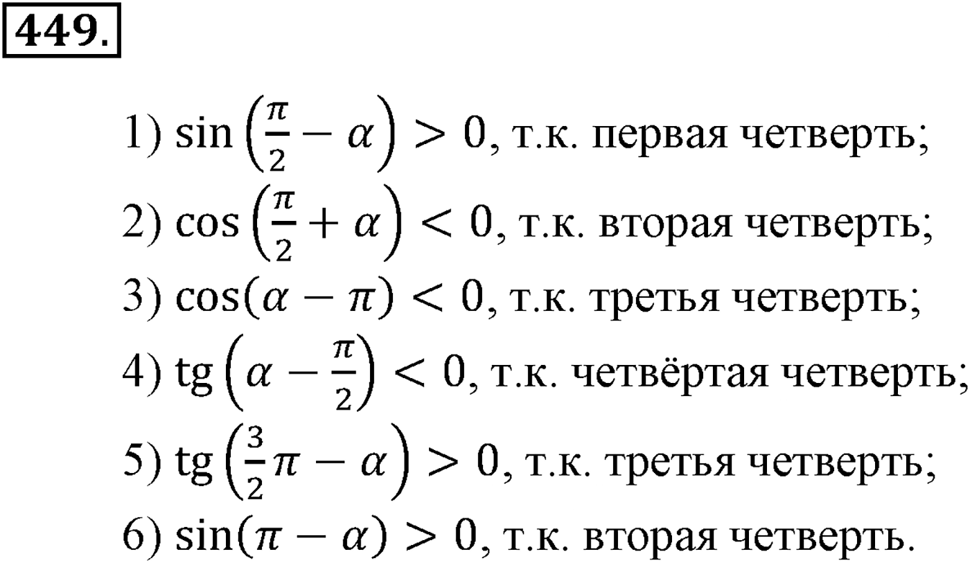 Глава V. Тригонометрические формулы. Номер №449 — решение 1