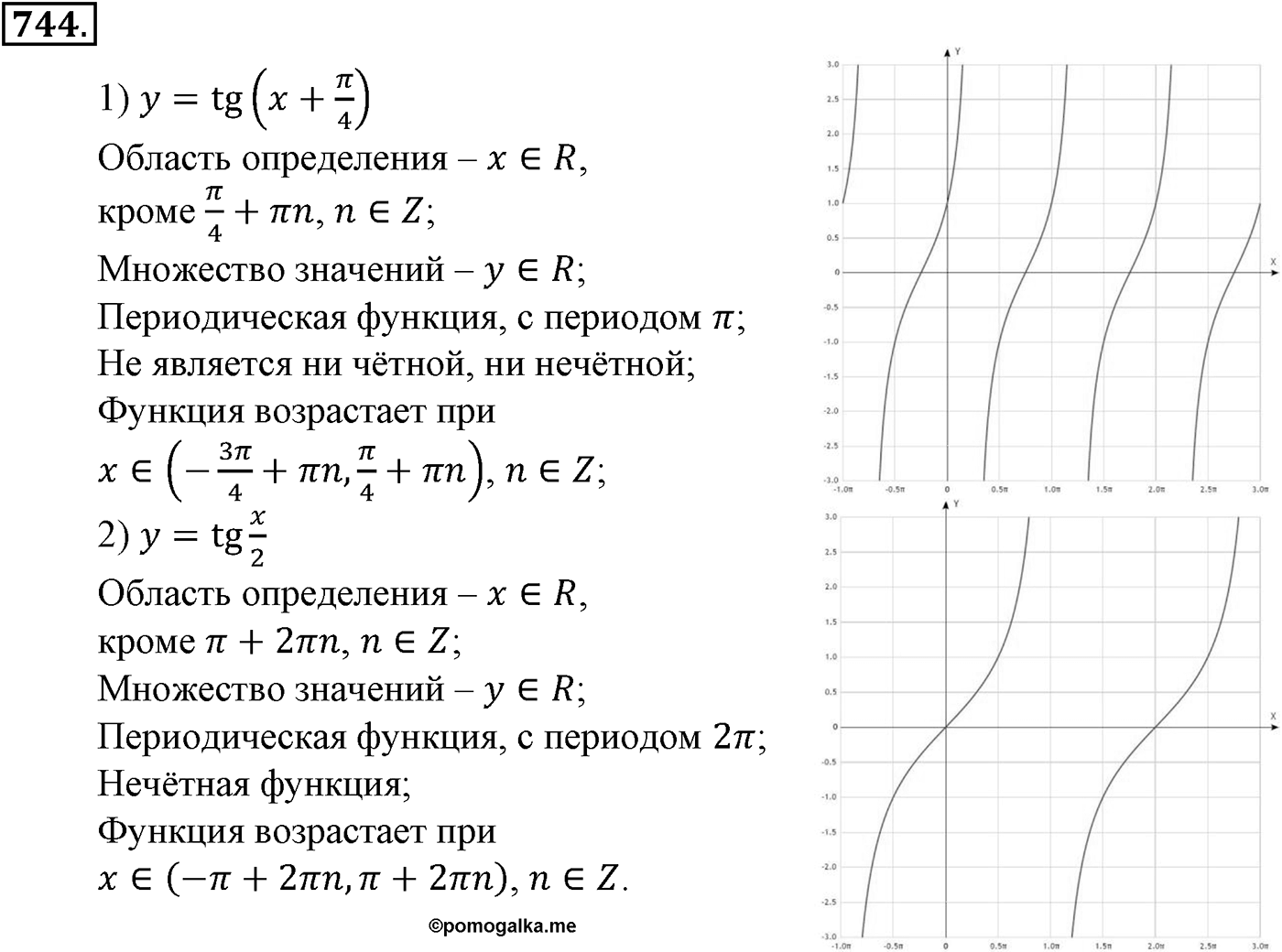 Глава VII. Тригонометрические функции. Номер №744 — решение 1