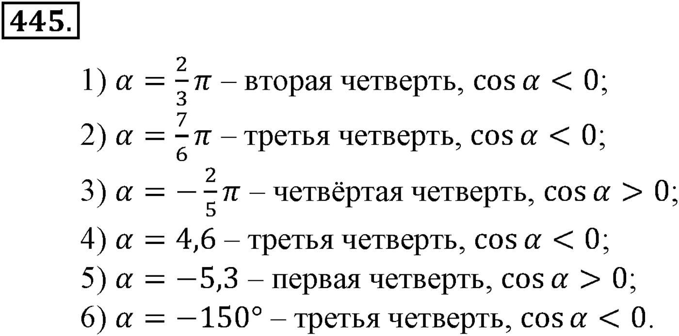 Глава V. Тригонометрические формулы. Номер №445 — решение 1