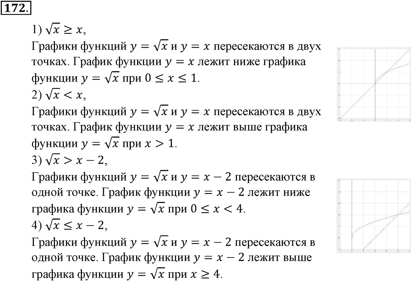 Глава II. Степенная функции. Номер №172 — решение 1
