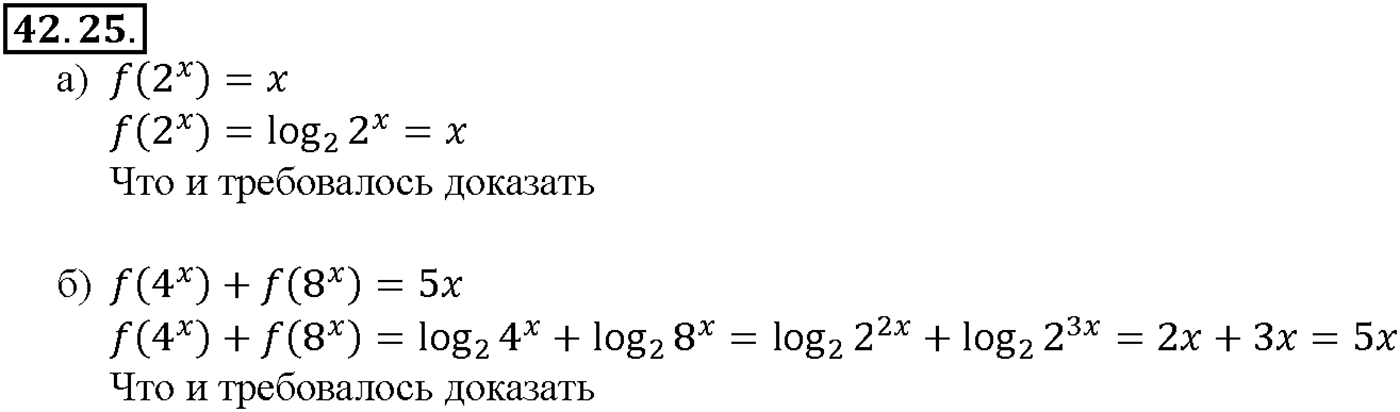 Глава 7. Показательная и логарифмическая функции. §42. Функция у = log a x, ее свойства и график. Номер №42.25 — решение 1