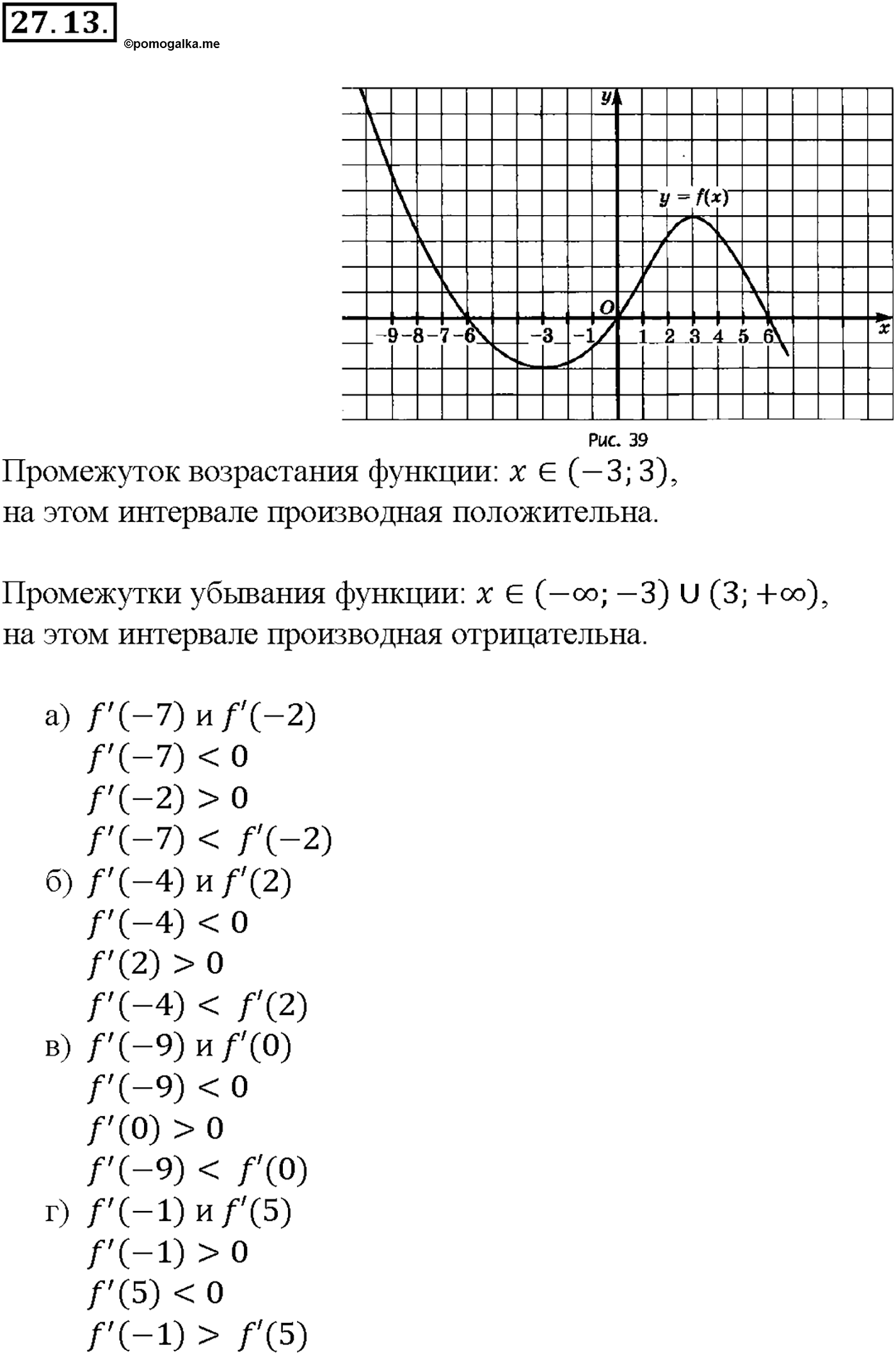 Глава 5. Производная. §27. Определение производной. Номер №27.13 — решение 1
