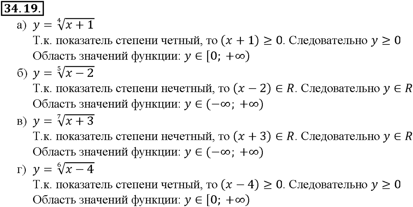 Глава 6. Степени и корни. Степенные функции. §34. Функции у = n/х, их свойства и графики. Номер №34.19 — решение 1