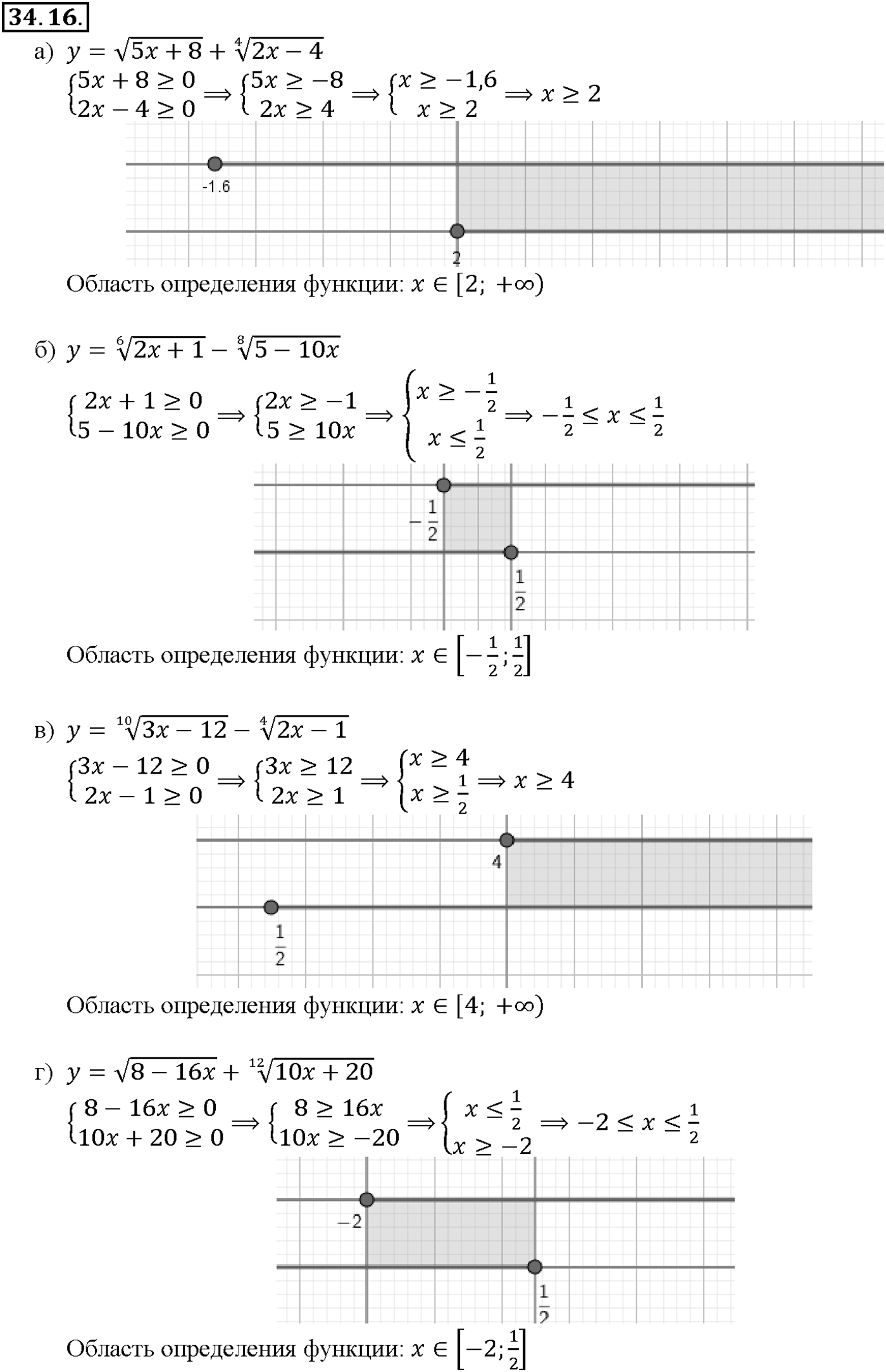 Глава 6. Степени и корни. Степенные функции. §34. Функции у = n/х, их свойства и графики. Номер №34.16 — решение 1