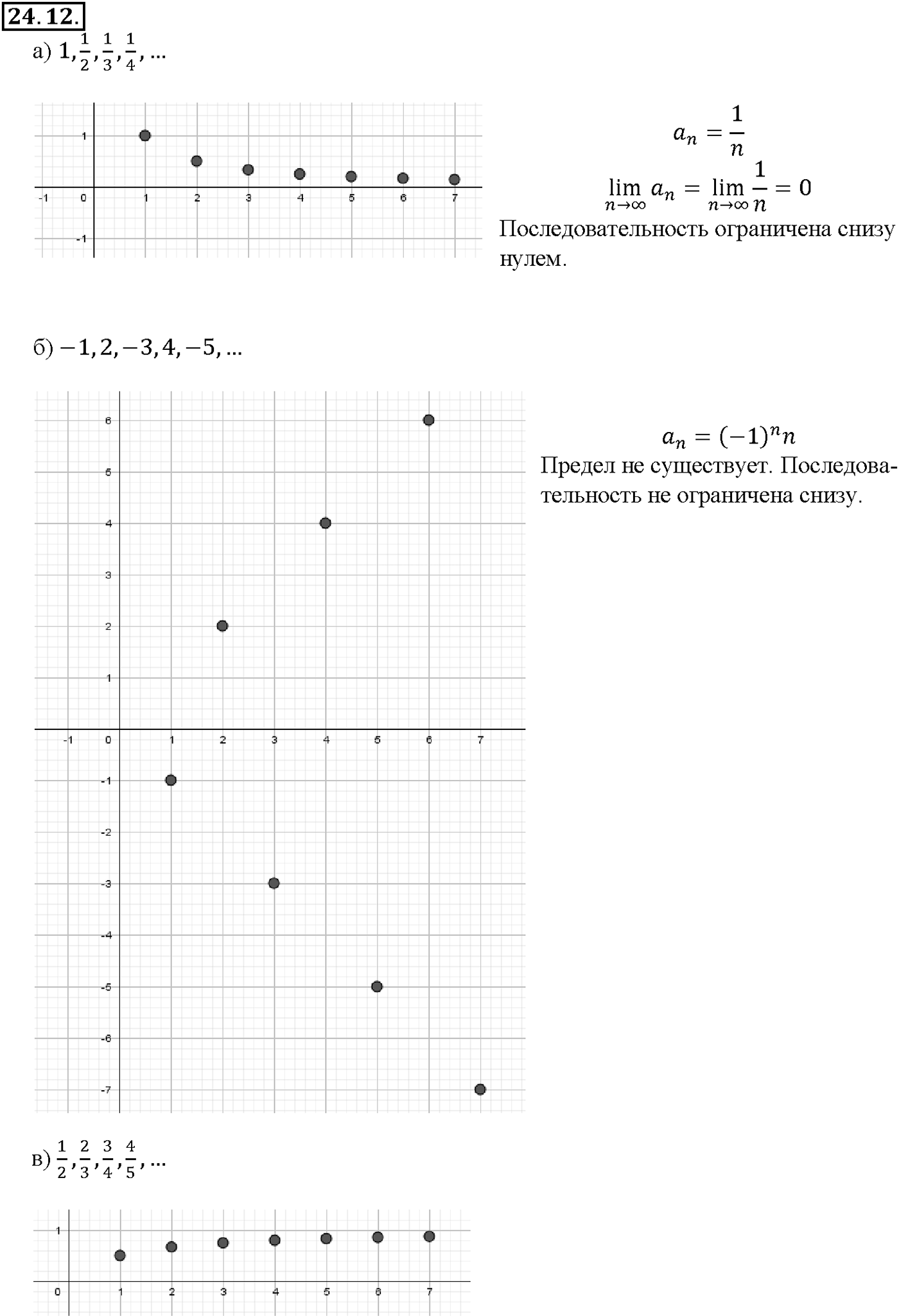 Глава 5. Производная. §24. Предел последовательности. Номер №24.12 — решение 1