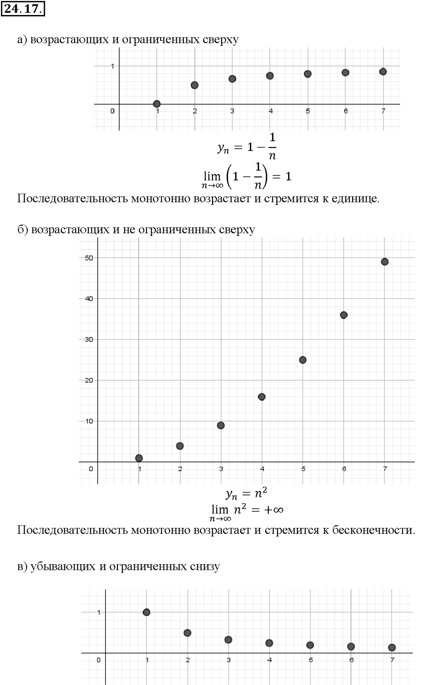 Глава 5. Производная. §24. Предел последовательности. Номер №24.17 — решение 1