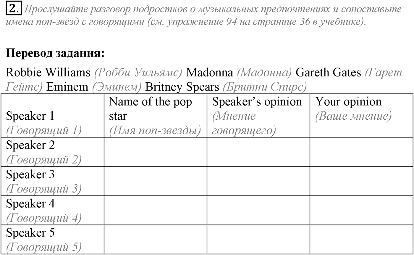 Unit 1. Start anew. Section 4. Задание №2 — решение 1