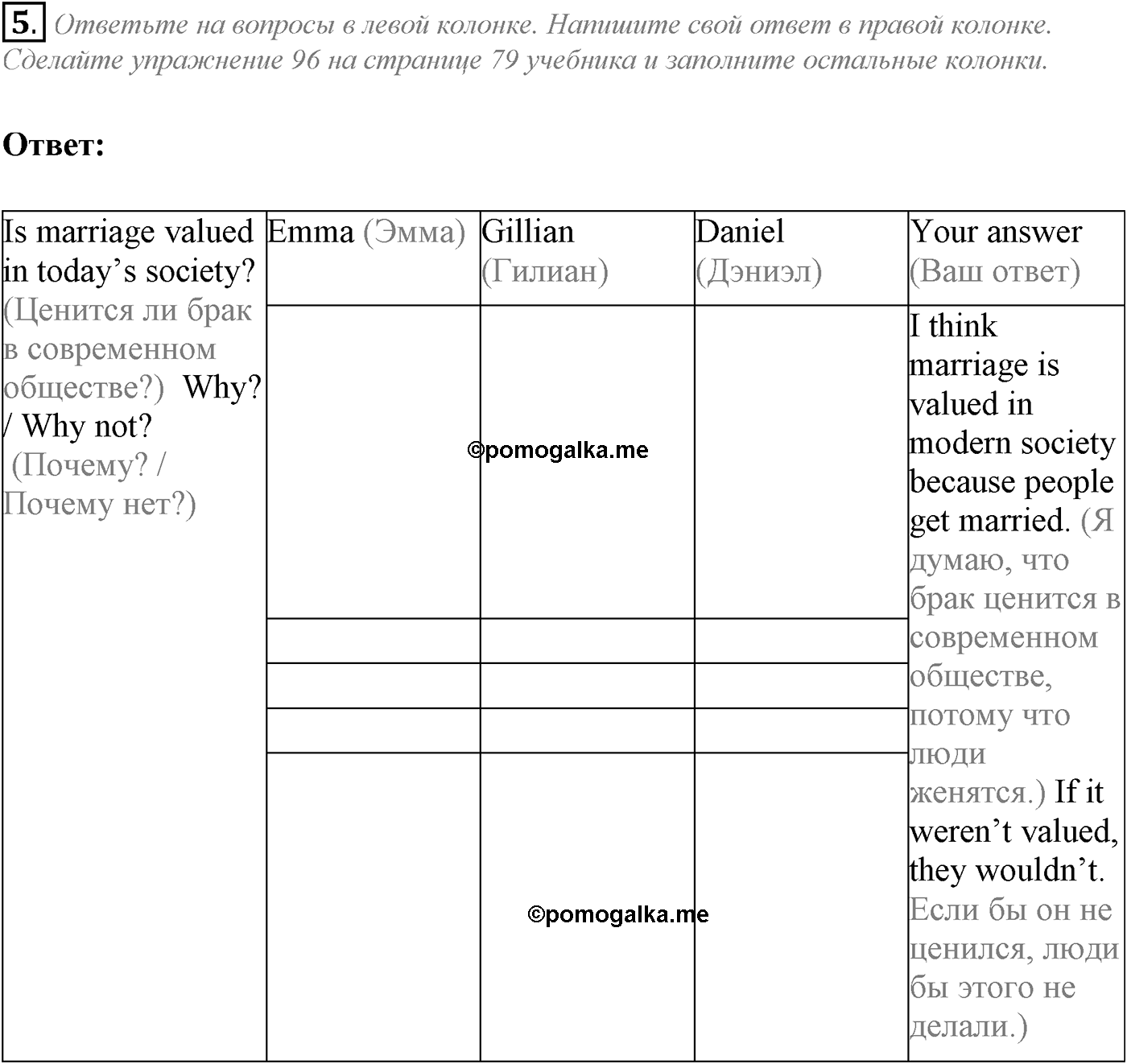 Unit 2. Talking on family matters. Section 5. Задание №5 — решение 1