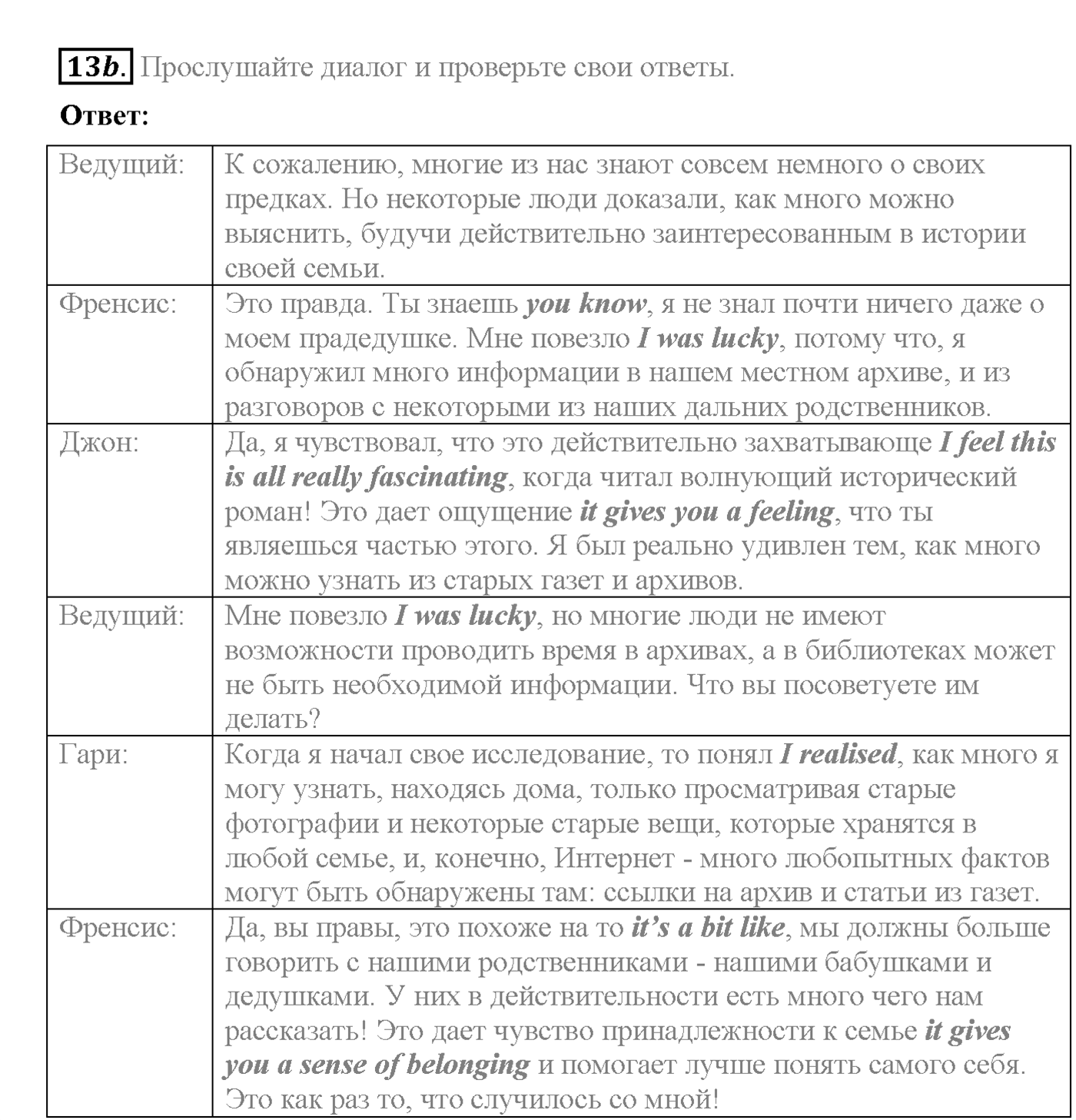 Unit 2. Section 1. Exploring your family. Задание №13 — решение 2