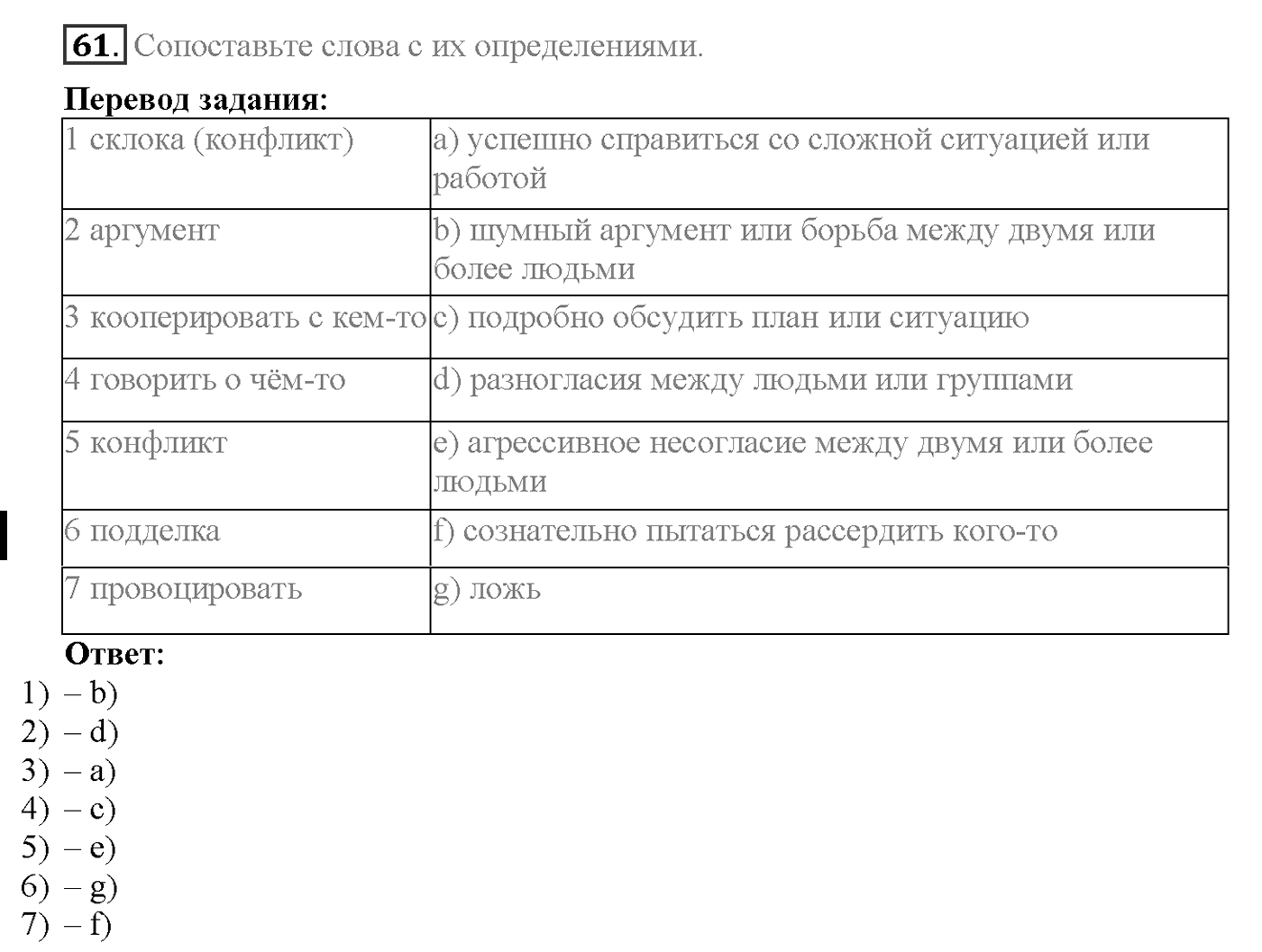 Unit 2. Section 4. Family disagreements. Задание №61 — решение 1