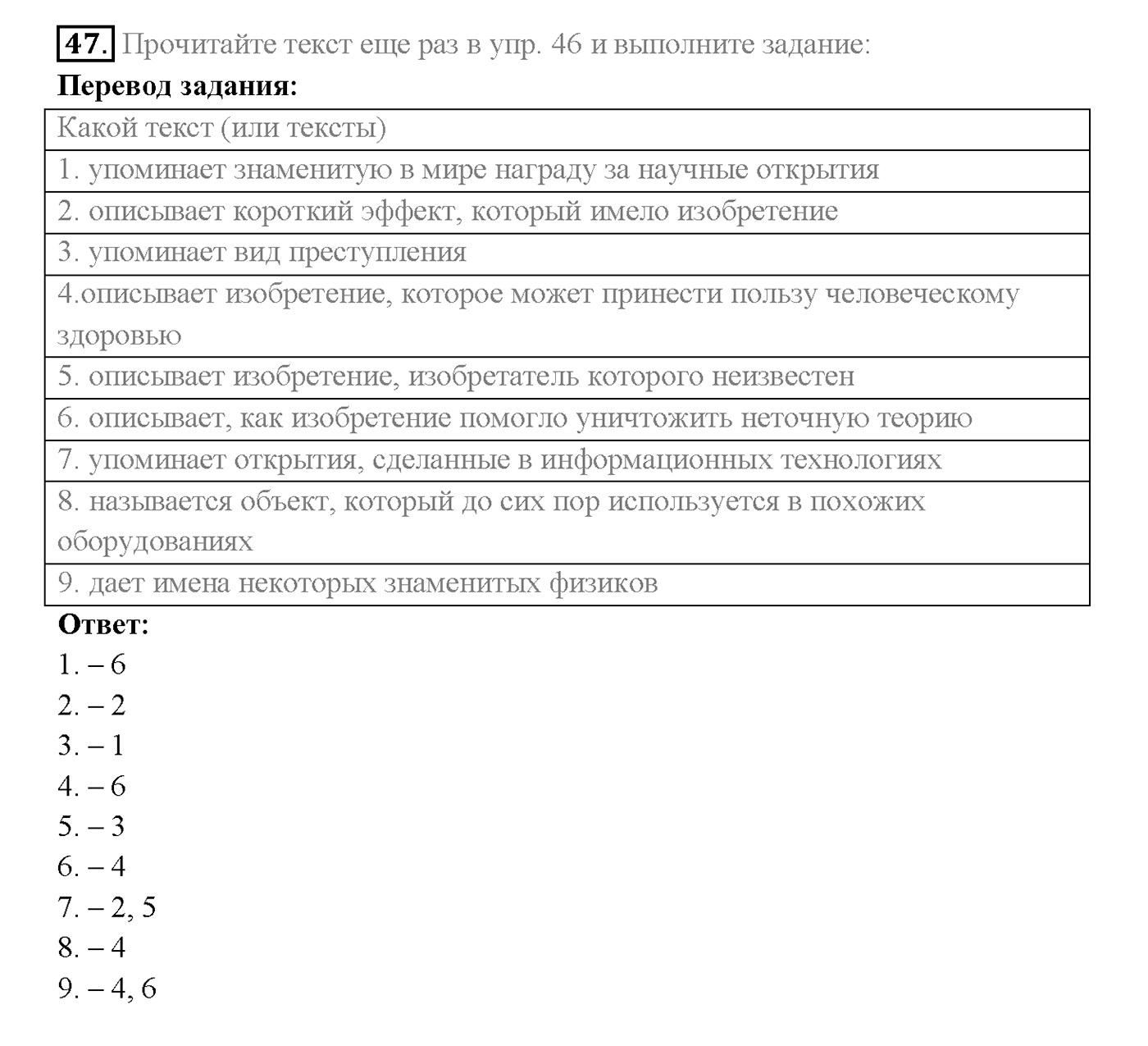 Unit 3. Section 2. Progress and development. Задание №47 — решение 1