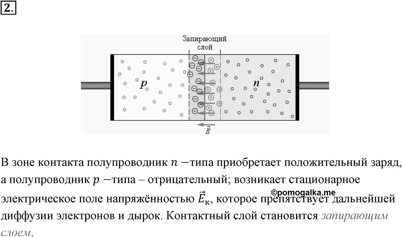 Глава 16. Электрический ток в различных средах. §111. Электрический ток через контакт полупроводников с разным типом проводимости. Транзисторы. Параграф №111 вопрос 2 — решение 1