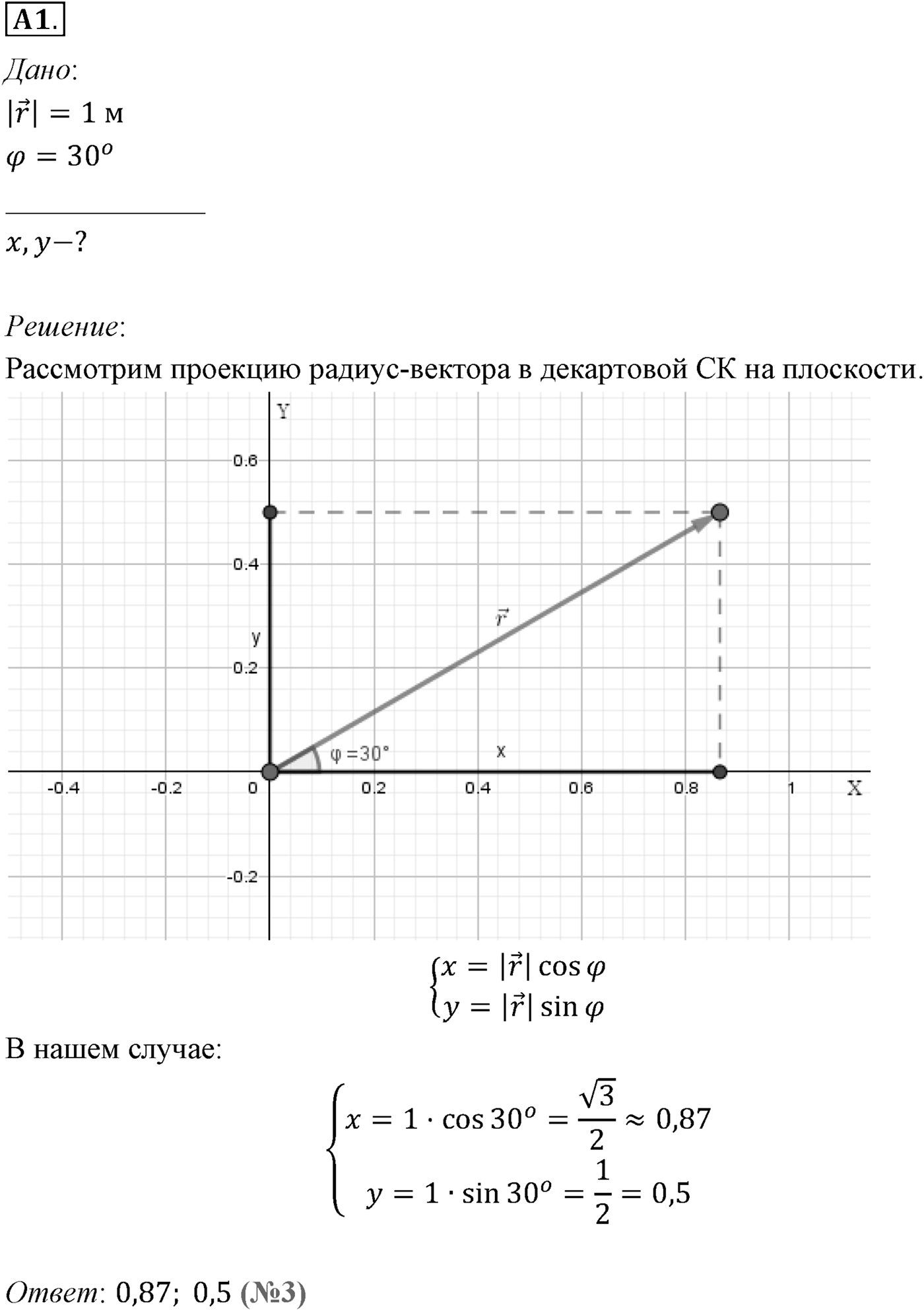 Глава 1. Кинематика точки и твёрдого тела. §2. Способы описания движения. Параграф №2 задание ЕГЭ A1 — решение 1