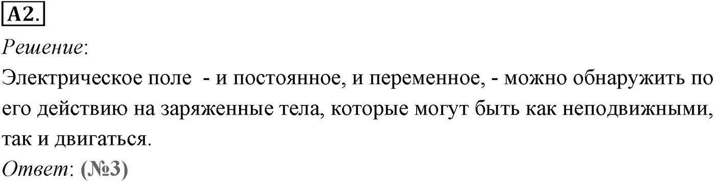 Глава 14. Электростатика. §88. Электрическое поле. Параграф №88 задание ЕГЭ A2 — решение 1