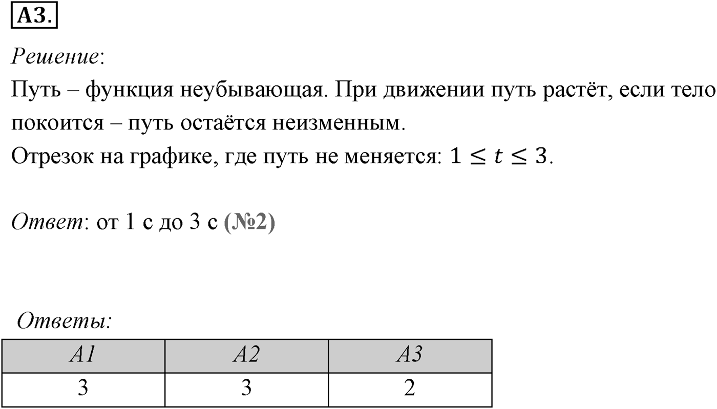 Глава 1. Кинематика точки и твёрдого тела. §5. Примеры решения задач по теме «Равномерное прямолинейное движение». Параграф №5 задание ЕГЭ A3 — решение 1