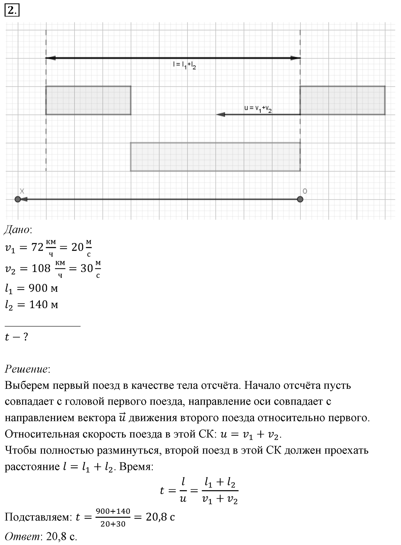 Глава 1. Кинематика точки и твёрдого тела. §7. Примеры решения задач по теме «Сложение скоростей». Параграф №7 задача для самостоятельного решения 2 — решение 1