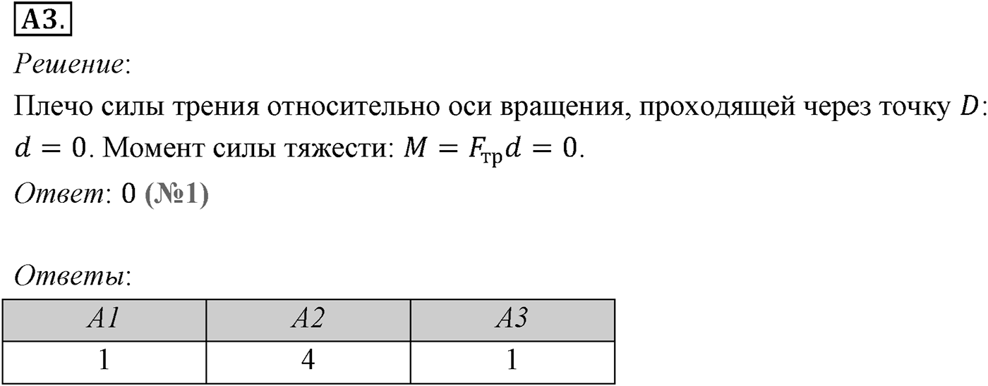 Глава 7. Равновесие абсолютно твёрдых тел. §51. Равновесие тел. Параграф №51 задание ЕГЭ A-3 — решение 1