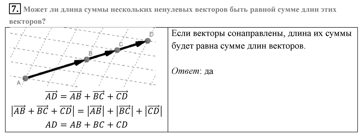 Глава VI. Векторы в пространстве. §3. Компланарные векторы. Страницы 156-157 вопрос №7 — решение 1