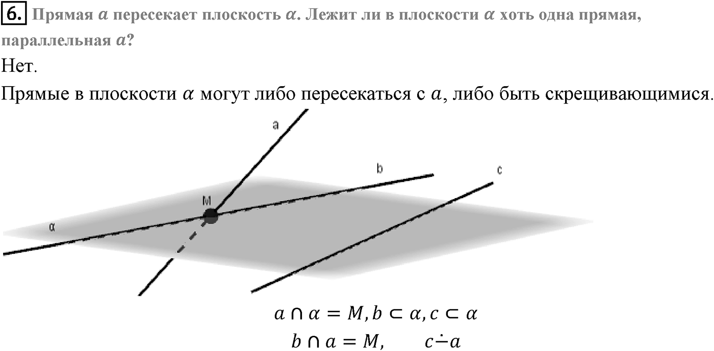 Глава I. Параллельность прямых и плоскостей. Дополнительные задачи. Страница 33 вопрос №6 — решение 1