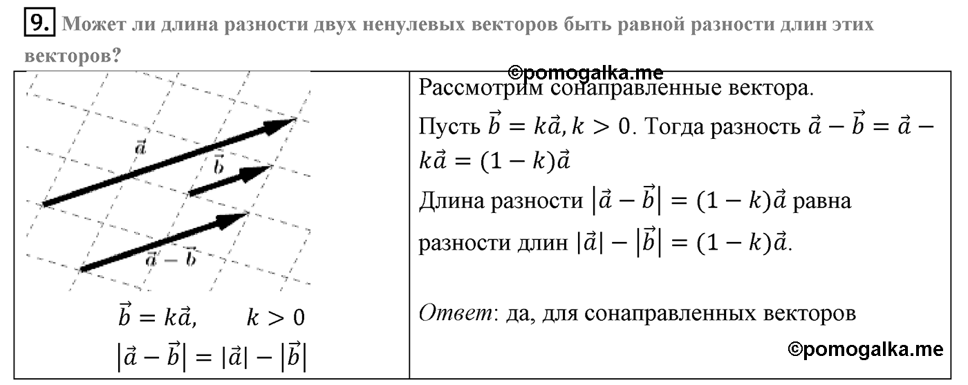 Глава VI. Векторы в пространстве. §3. Компланарные векторы. Страницы 156-157 вопрос №9 — решение 1