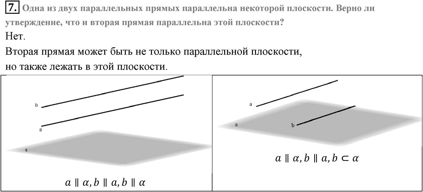 Глава I. Параллельность прямых и плоскостей. Дополнительные задачи. Страница 33 вопрос №7 — решение 1