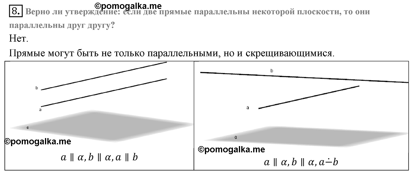 Глава I. Параллельность прямых и плоскостей. Дополнительные задачи. Страница 33 вопрос №8 — решение 1