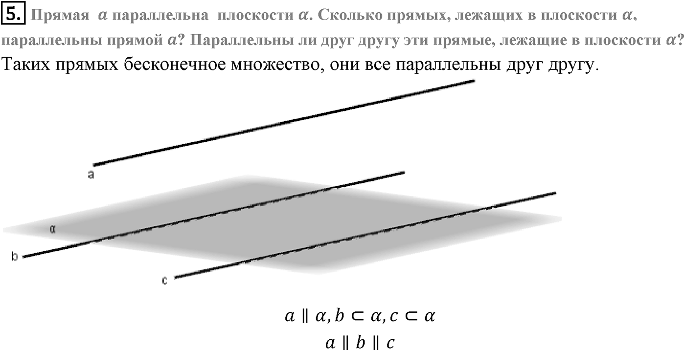 Глава I. Параллельность прямых и плоскостей. Дополнительные задачи. Страница 33 вопрос №5 — решение 1