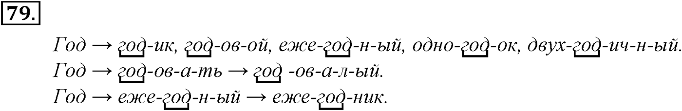 Морфемика и словообразование. § 16. Словообразование. Упражнение №79 — решение 1