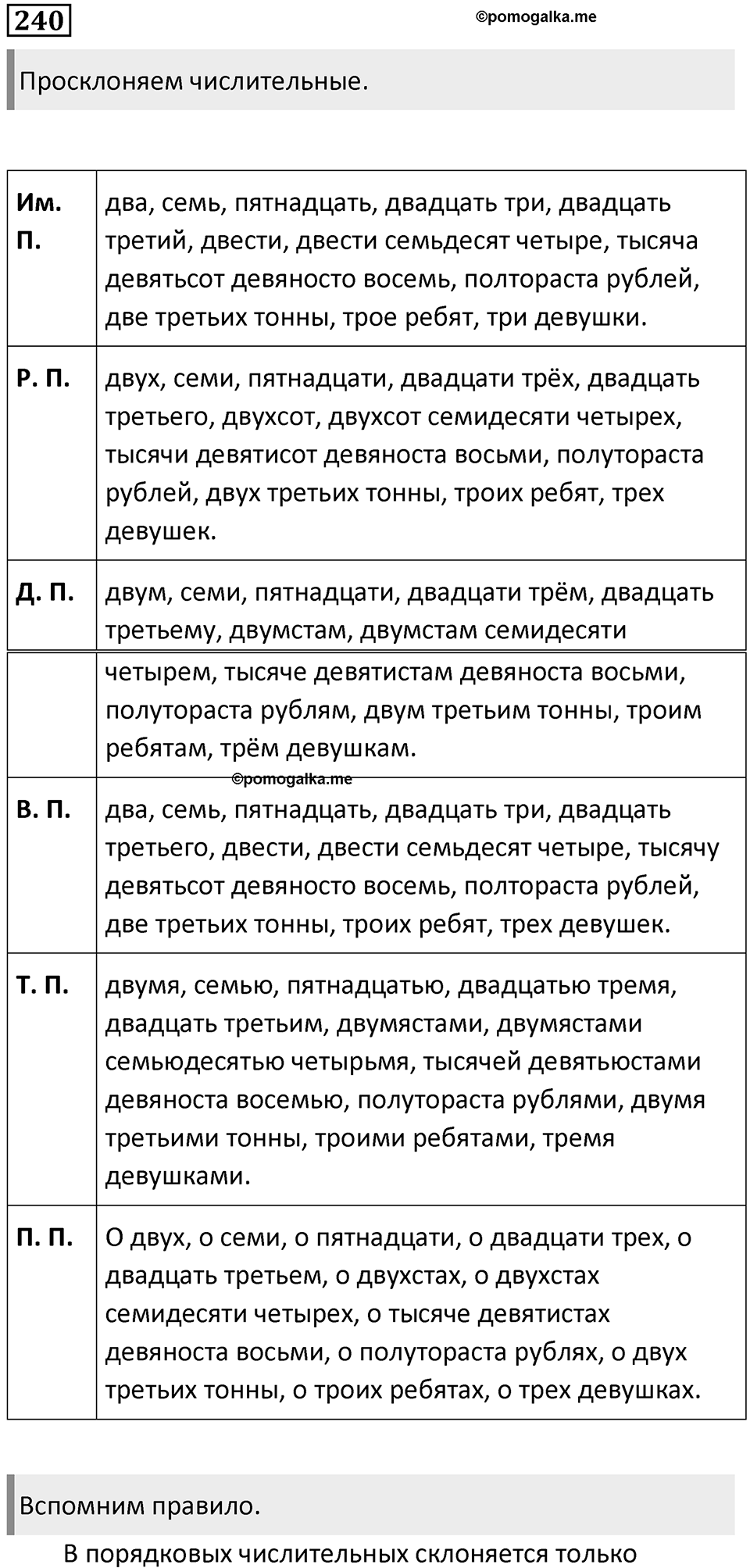 Часть 1 Упражнение 240 — решение 1