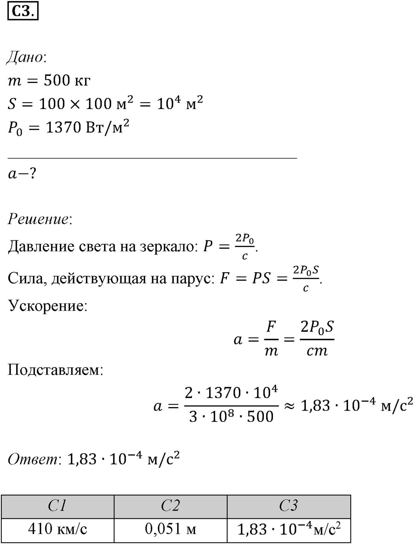 Глава 10. Световые кванты. §73. Примеры решения задач по теме «Световые кванты. Фотоэффект». Параграф 73 задание к ЕГЭ С3 — решение 1