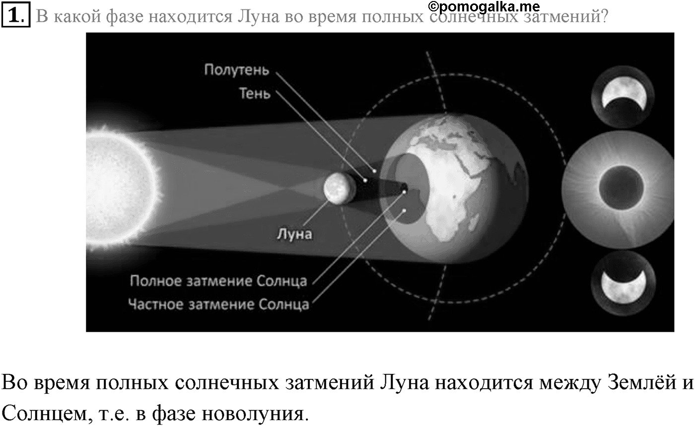 Глава 14. Солнечная система. §100. Система Земля—Луна. Параграф 100 вопрос №1 — решение 1