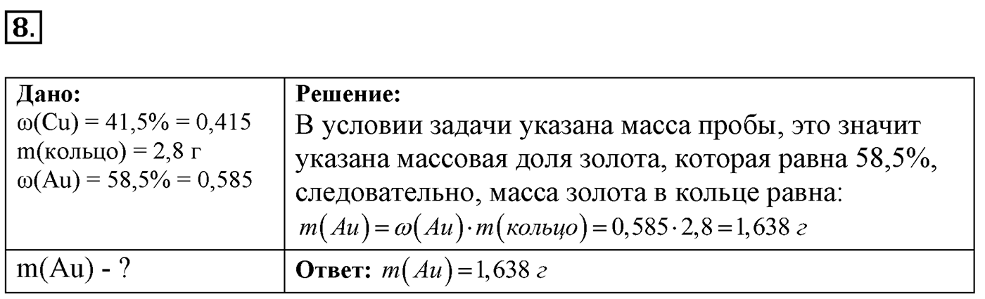 Глава Первая. Строение вещества. §12. Состав вещества. Смеси. Параграф 12 задание №8 — решение 1