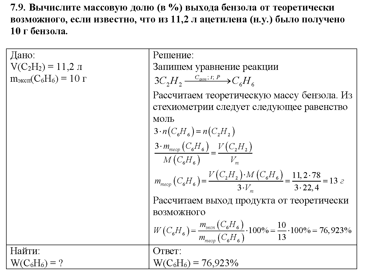 Глава шестая. Металлы. §31. Задачи из задачника. Задание №7-9 — решение 1