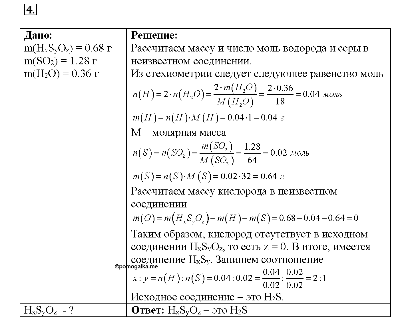 Глава первая. Важнейшие химические понятия и законы. §5. Подумайте, ответьте, выполните. Задание №4 — решение 1