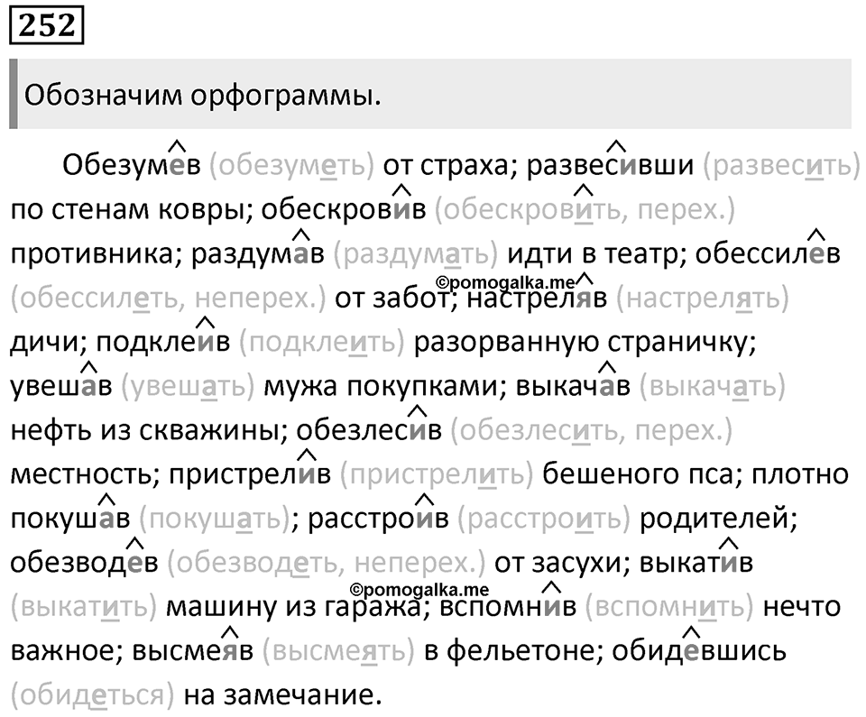 Упражнение 252 — решение 1