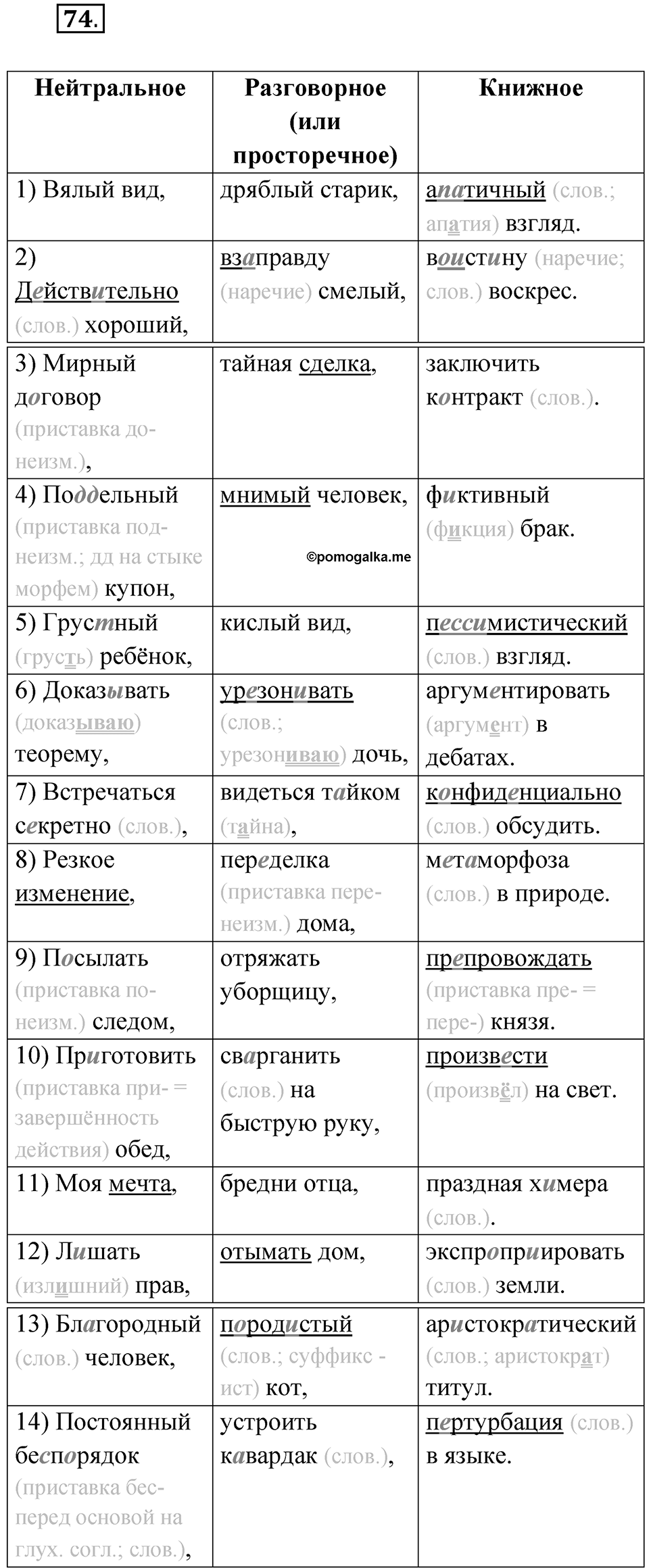 Упражнение 74 — решение 1