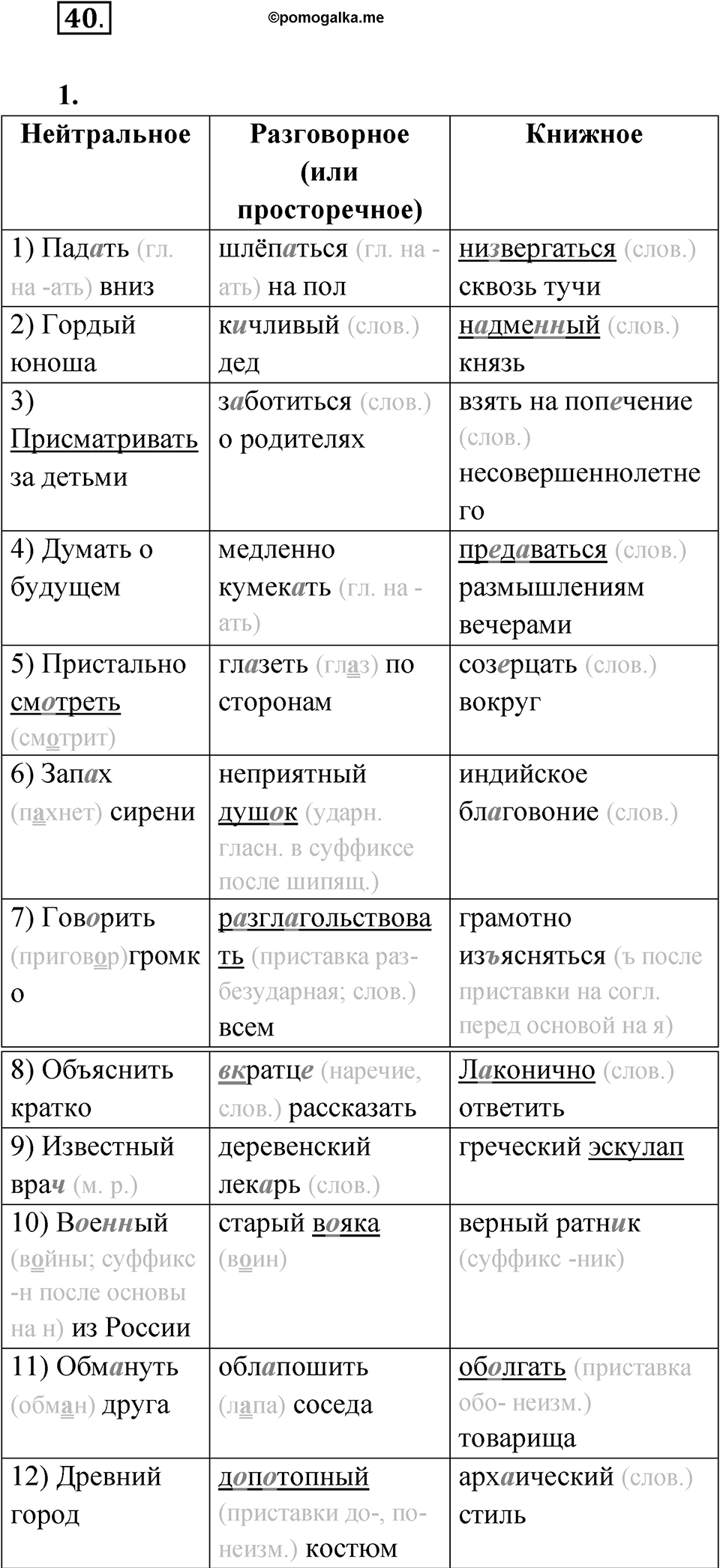 Упражнение 40 — решение 1