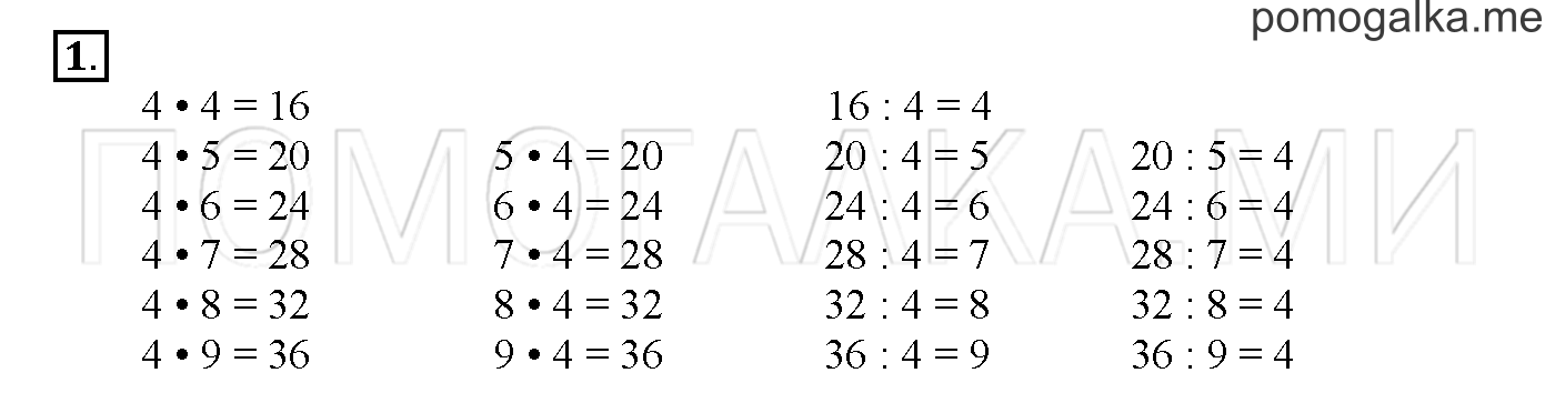 Часть 2. Глава 2. Страница 76. 2.50 Таблица умножения и деления на 4. Задача №1 — решение 1