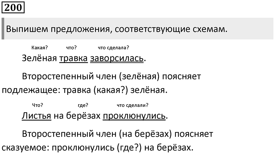 Часть 2. Упражнение №200 — решение 1