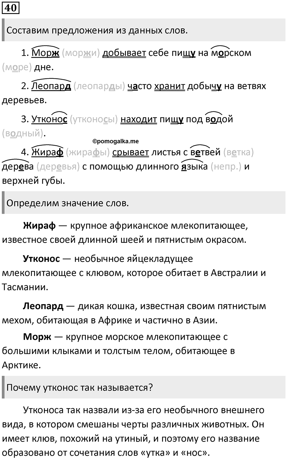 Часть 2. Упражнение №40 — решение 1