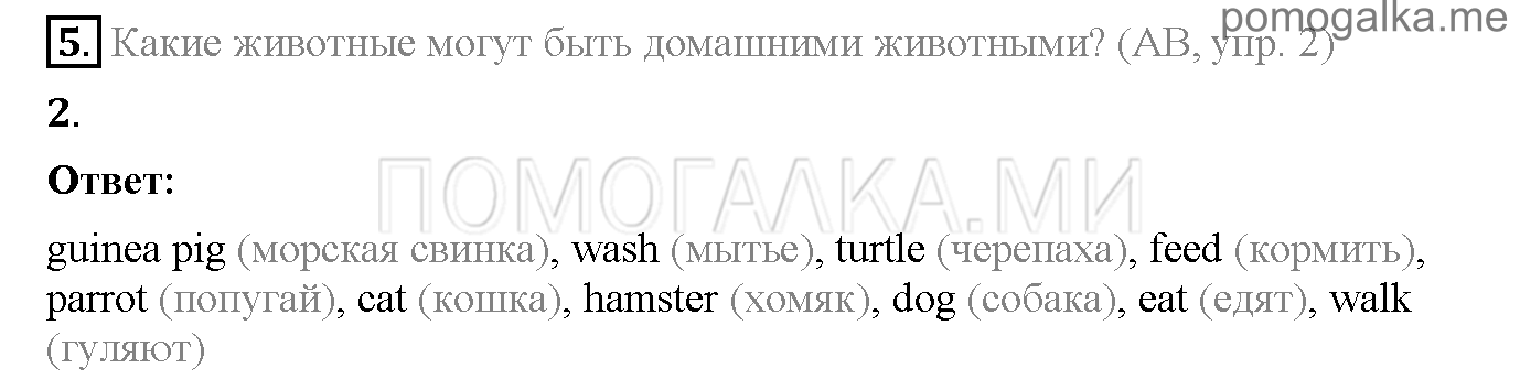 Часть 2. Unit 7. Have you got a pet?. Страница 32. Lesson 1. Задание №5 — решение 1