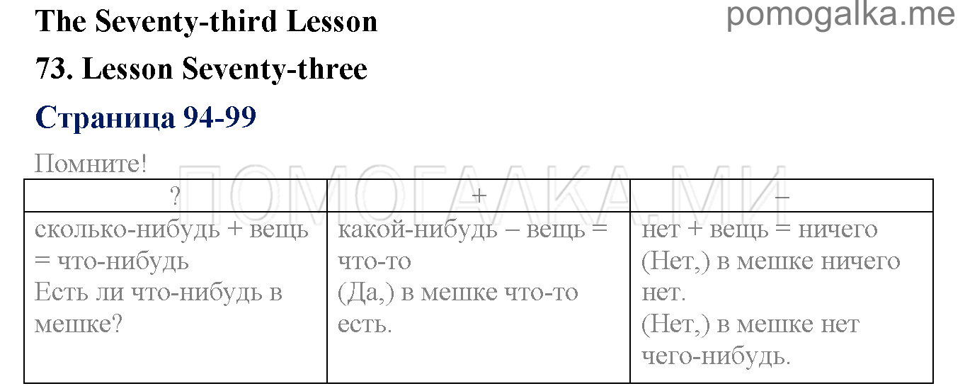 Часть 2. Страница 94-99. Lesson 73. Задания до параграфа — решение 1